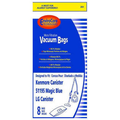 Kenmore Type M - Magic Blue Bags 51195 50101 54323 (8 pack)
