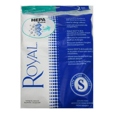 Royal Type S HEPA Canister Vacuum Bags (2 pack)