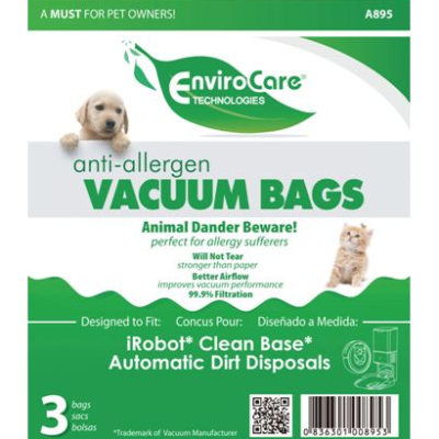 iRobot and Roomba Clean Base Robot Vacuum Allergen bags 3pk