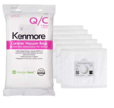 KENMORE TYPE Q/C VACUUM BAGS HEPA FOR CANISTER VACUUMS (6 PACK) – 53292